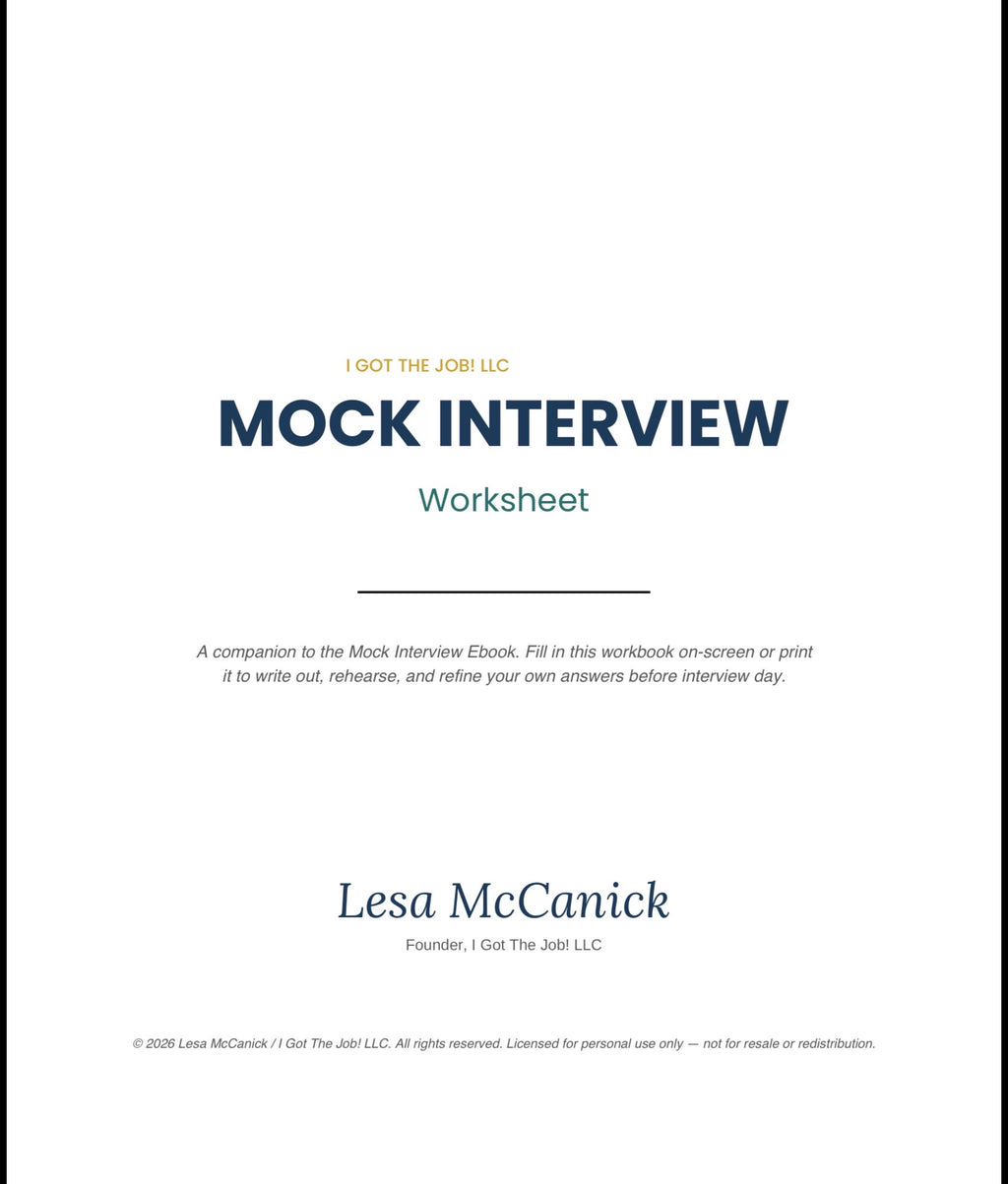 Mock Interview & Worksheet Bundle E-Book