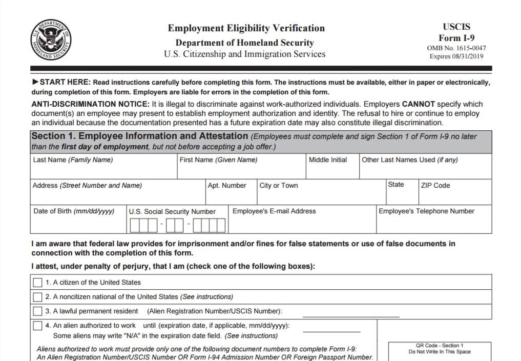 I-9 Employment Verification