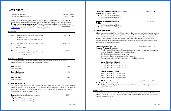 Curriculum Vitae (CV) Resume